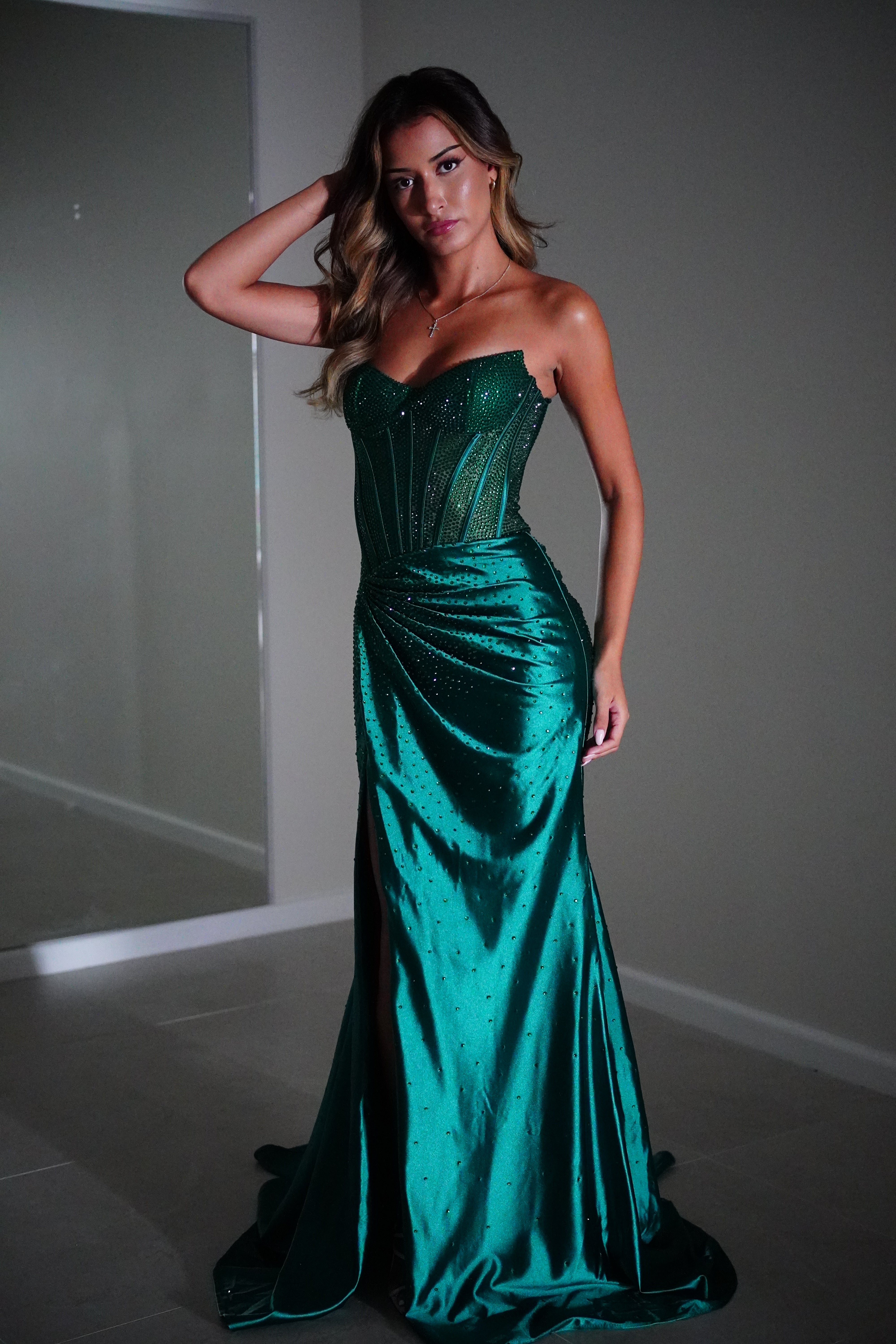 ワンピース and marycheck long dress bei P73152CEmeraldDSC05362.jpg?v=